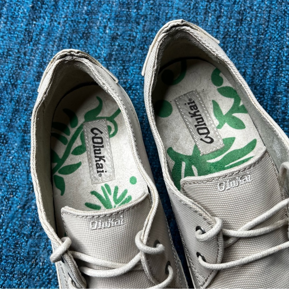 Olukai Honolulu Lace Mesh Casual Shoes in Cream and Green Mens 8.5 - Picture 6 of 9